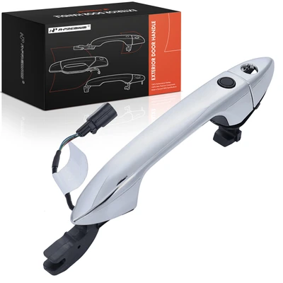 Front Driver Chrome Exterior Door Handle & Cover with Keyhole