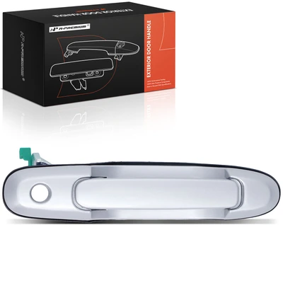 Front Passenger Silver Exterior Door Handle with Key Hole
