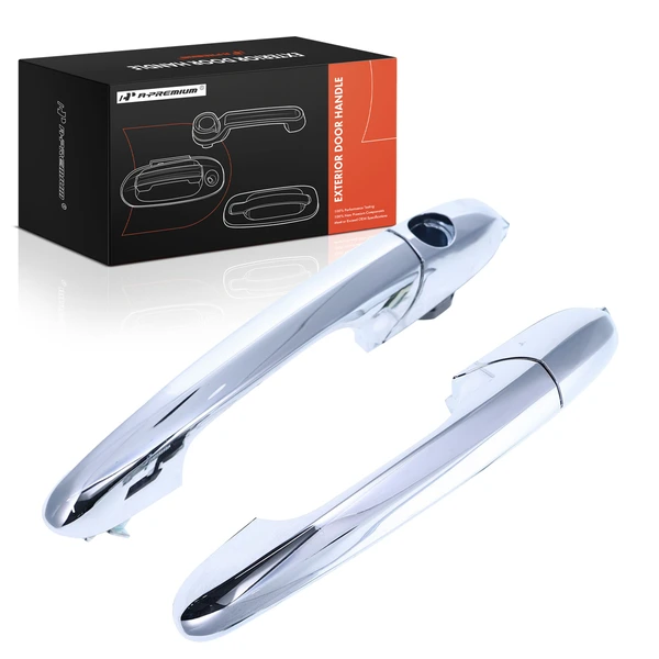 2 Pcs Front Chrome Exterior Door Handle for 2012-2019 Fiat 500