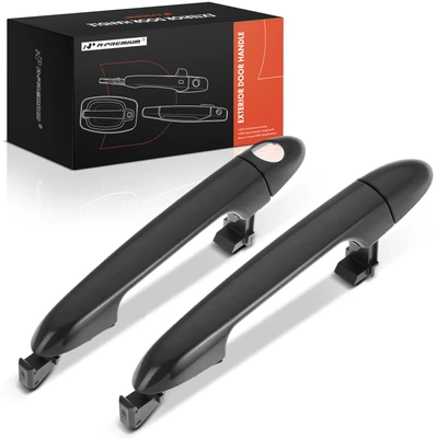 2 Pcs Front Primed Black Exterior Door Handle with Keyhole