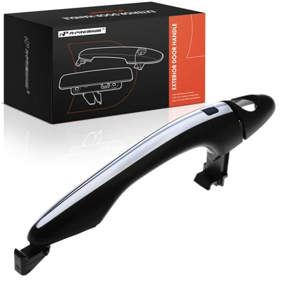 Front Driver Black & Chrome Exterior Door Handle