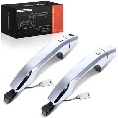 2 Pcs Front Chrome Exterior Door Handle & Cover