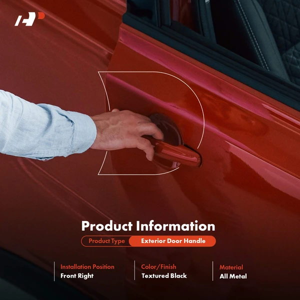 Front Passenger Black Upgraded Metal Hinged Door Handle for Ford E-350 Super Duty 08-14 E-250