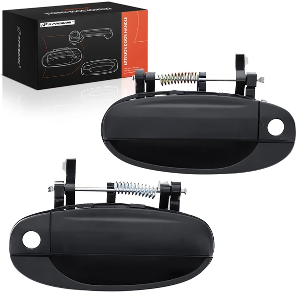 2 Pcs Front Black Exterior Door Handle with Keyhole for Chevy Aveo 2004