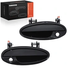 2 Pcs Front Black Smooth Exterior Door Handle