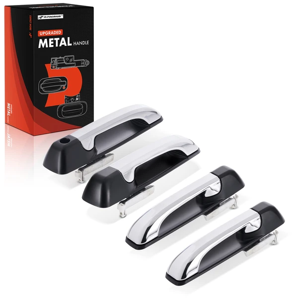 4 Pcs Front & Rear Upgraded Metal Exterior Door Handle for 2010 Dodge Ram 2500