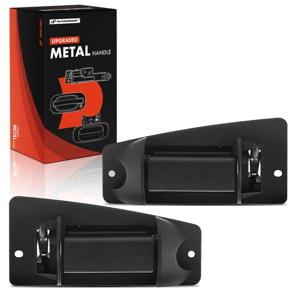 2 Pcs Rear Black Textured Upgraded Metal Exterior Door Handle for Chevy