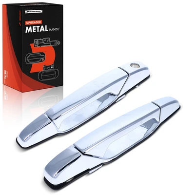 2 Pcs Upgraded Metal Exterior Door Handle Chrome