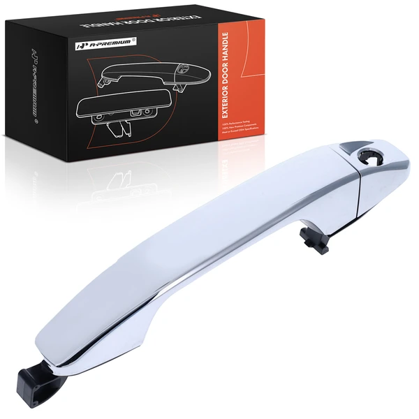 Front Driver Chrome Exterior Door Handle with Keyhole for 2014-2018 GMC Sierra 1500