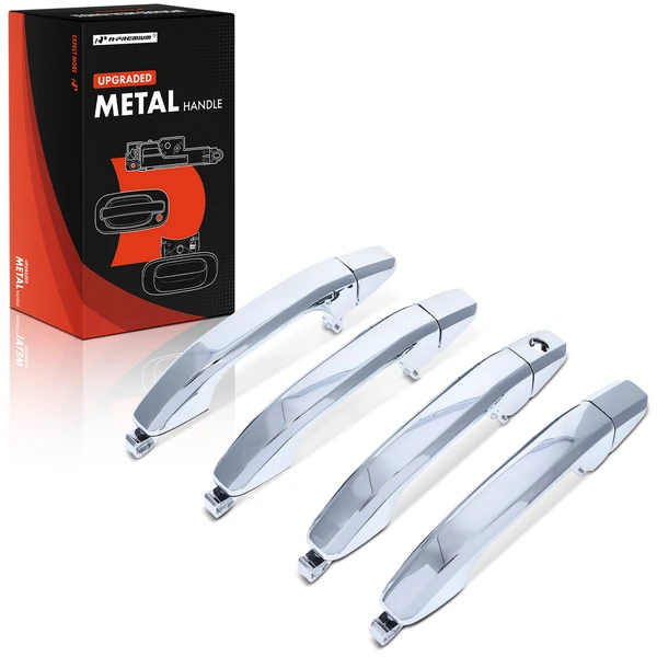 4 Pcs Front & Rear Upgraded Metal Exterior Door Handle Chrome for 2015-2020 Cadillac Escalade