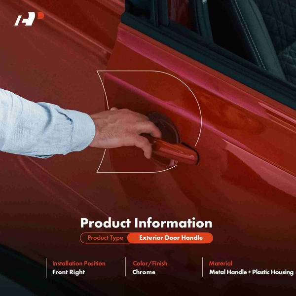 Front Passenger Upgraded Metal Exterior Door Handle for Chevrolet Colorado 2015-2022