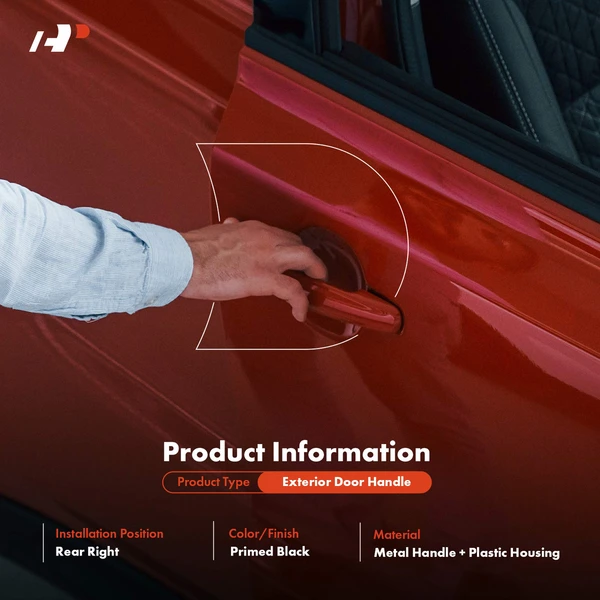 Upgraded Metal Rear Passenger Primed Exterior Door Handle for Toyota Tacoma 1995-2004