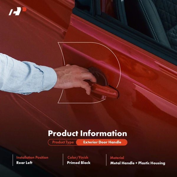 Upgraded Metal Rear Driver Primed Exterior Door Handle for Ford F-150 2009-2014