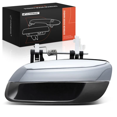 Rear Driver Chrome Lever & Black Housing Exterior Door Handle