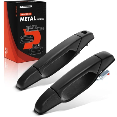 2 Pcs Front Te Pcstured Black Upgraded Metal Exterior Door Handle