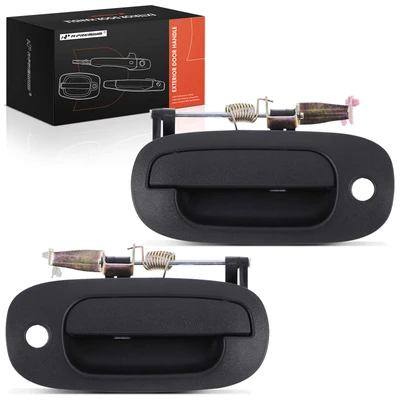 2 Pcs Front Black Exterior Handle