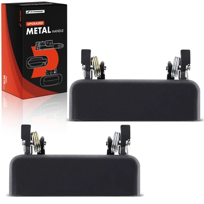 2 Pcs Front Texture Black Upgraded Metal Exterior Door Handle