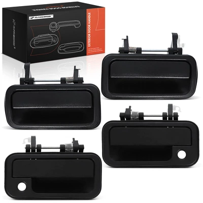 4 Pcs Front & Rear Textured Black Exterior Door Handle
