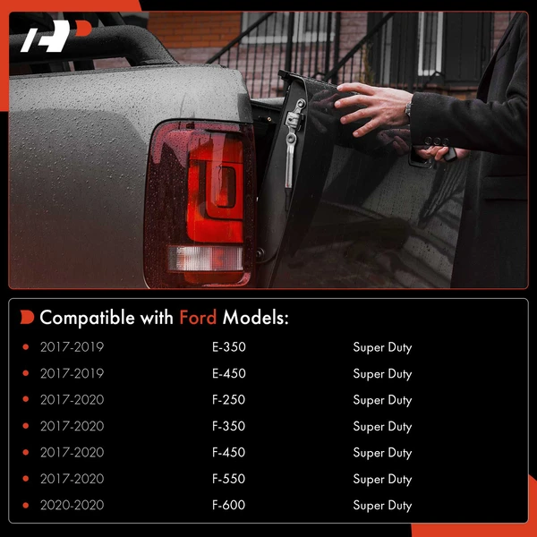 Chrome Lever & Texture Black Housing Tailgate Handle for Ford F-250 F-350 F-450 F-550 Super Duty