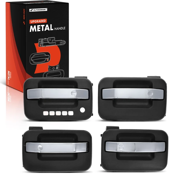 4 Pcs Upgraded Metal Front & Rear Exterior Door Handle for Ford F-150 04-22 Lincoln