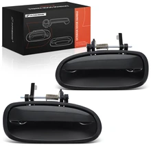 2 Pcs Rear Smooth Black Exterior Door Handle