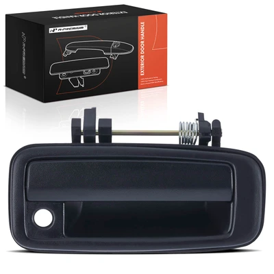 Front Passenger Black Exterior Door Handle with Keyhole