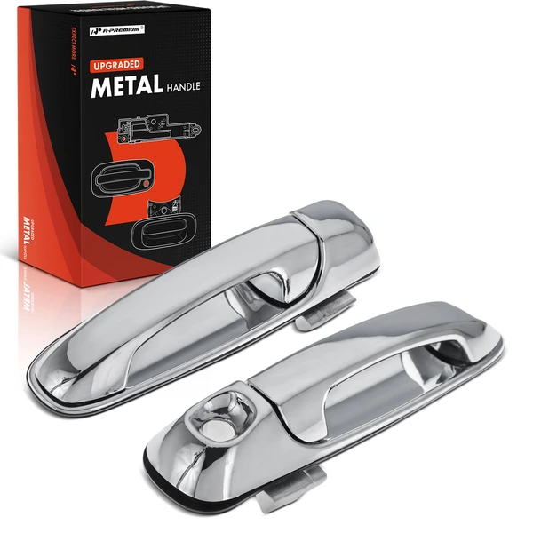 2 Pcs Front Upgraded Metal Chrome Exterior Door Handle for Dodge Ram 1500 Dakota