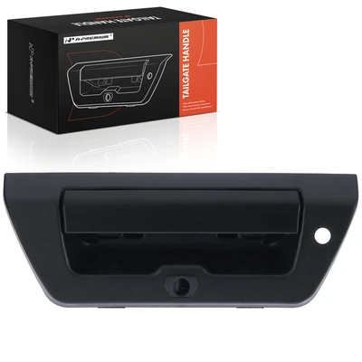 Textured Black Rear Tailgate Handle with Bezel