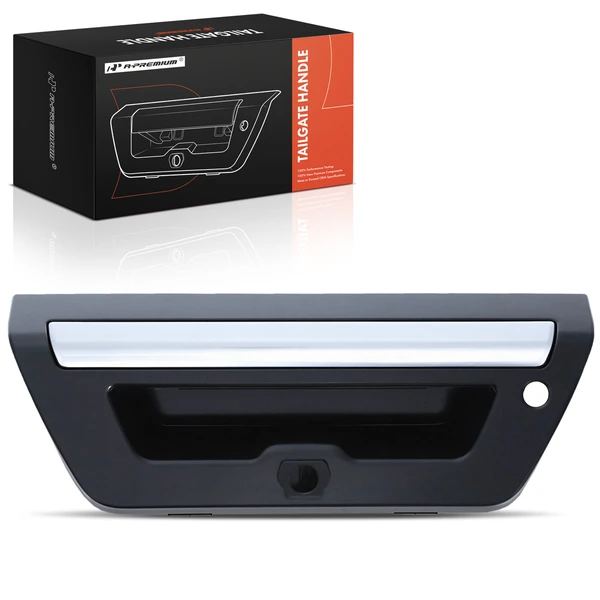 Rear Black & Chrome Tailgate Handle with Camera Hole for Ford F-150 2015-2017