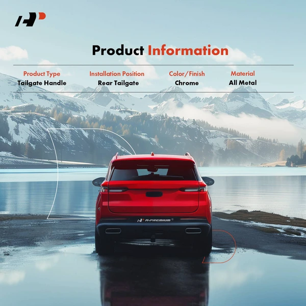 Rear Upgraded Metal Tailgate Chrome Tailgate Handle without Keyhole for Chevy Silverado Sierra