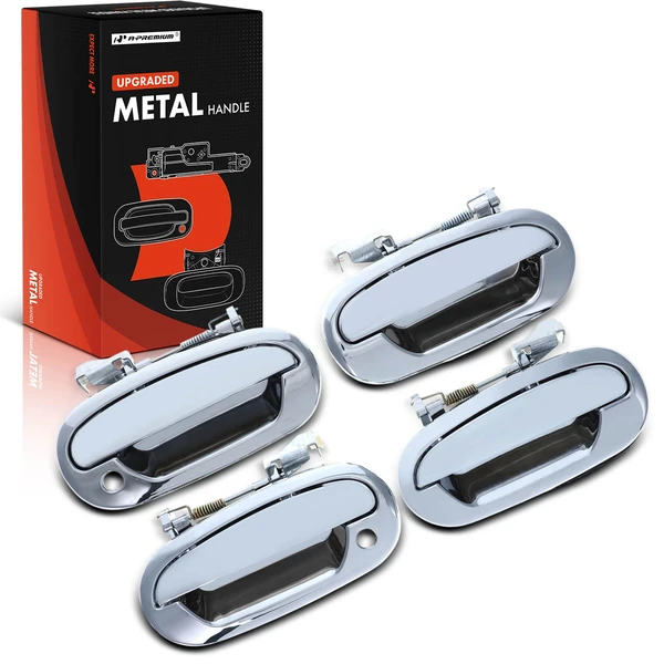 4 Pcs Upgraded Metal Exterior Door Handle with Keyhole for Lincoln Navigator