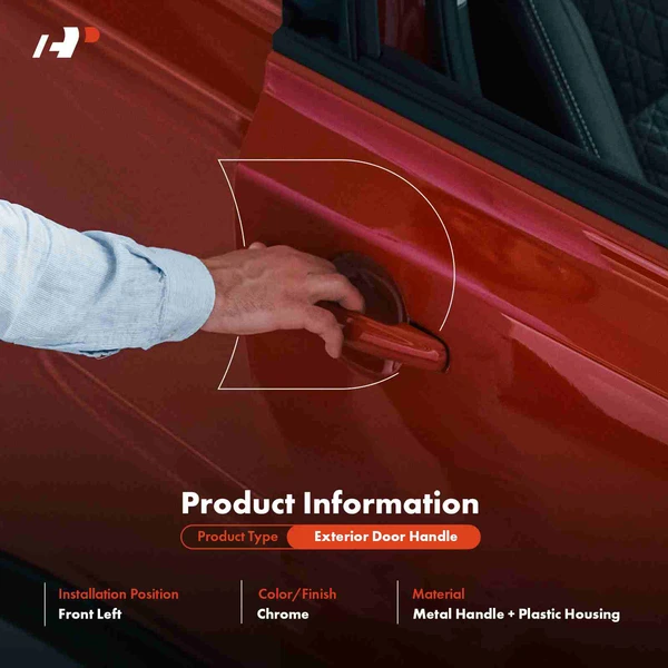 Front Driver Exterior Door Handle with Keyhole for Ford F-150 2015-2020 Upgraded Metal