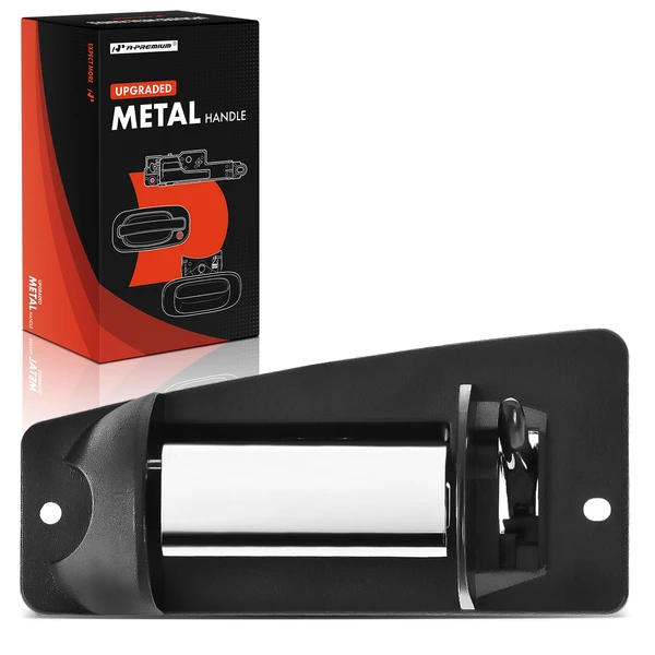 Rear Driver Black Chrome Upgraded Metal Exterior Door Handle for 2001-2006 Chevrolet Silverado 2500 HD