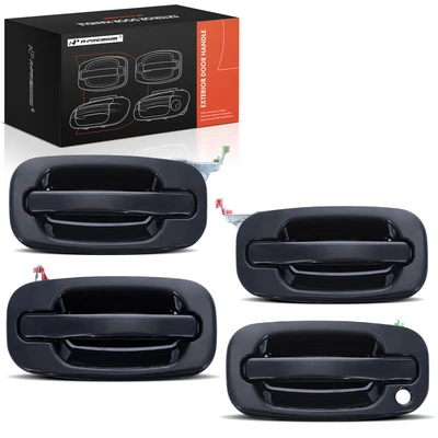 4 Pcs Front & Rear Black Exterior Door Handle