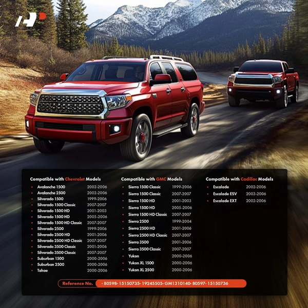 2 Pcs Front Smooth Black Exterior Door Handle for Chevy Silverado 1500 Sierra