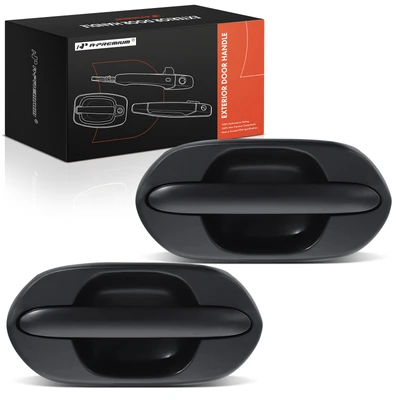 2 Pcs Rear Sliding Texture Black Exterior Door Handle