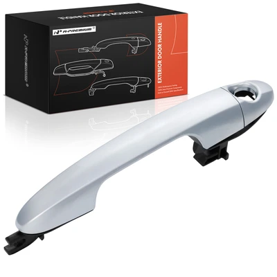 Front Driver Silver Exterior Door Handle with Keyhole