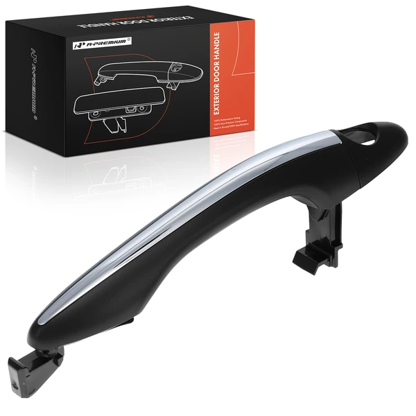 Front or Rear Black & Chrome Exterior Door Handle for 2011-2016 Kia Optima