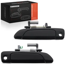 2 Pcs Front Smooth Black Exterior Door Handle with Keyhole for 2001-2002 Honda Civic