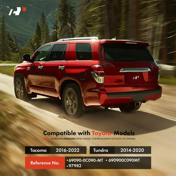 Rear Upgraded Metal Tailgate Black Tailgate Handle with Keyhole for Toyota Tacoma 16-22 Tundra