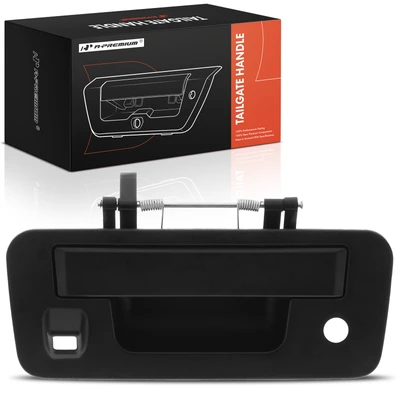 Rear Tailgate Black Handle with Keyhole with Camera Hole