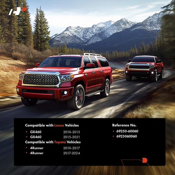 Front Driver Black Exterior Door Handle with Keyhole for Toyota 4Runner 10-24