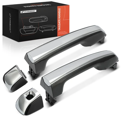 2 Pcs Front Black Exterior Door Handle with Keyhole