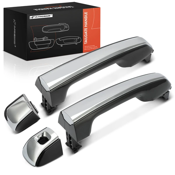 2 Pcs Front Black Exterior Door Handle with Keyhole for Toyota