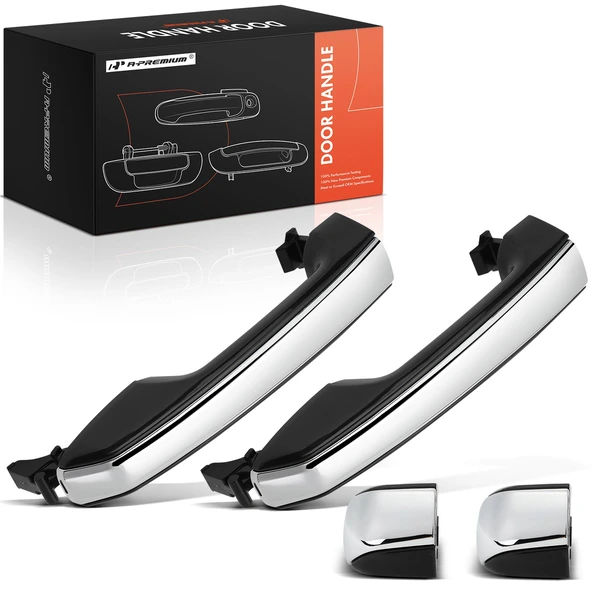 2 Pcs Rear Black & Chrome Exterior Door Handle for Toyota Land Cruiser