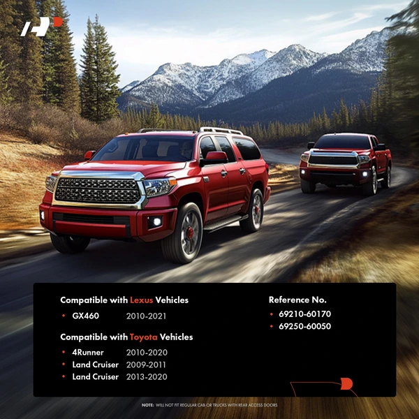 Rear Driver or Passenger Black & Silver Exterior Door Handle for Toyota 4Runner