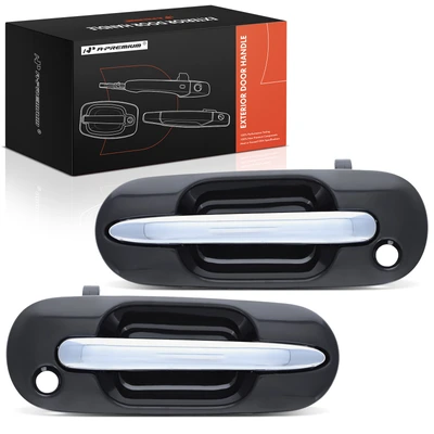2 Pcs Front Chrome Lever & Black Housing Handle