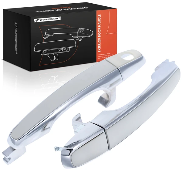 2 Pcs Front Chrome Exterior Door Handle with Keyhole for 2008-2009 Pontiac G8