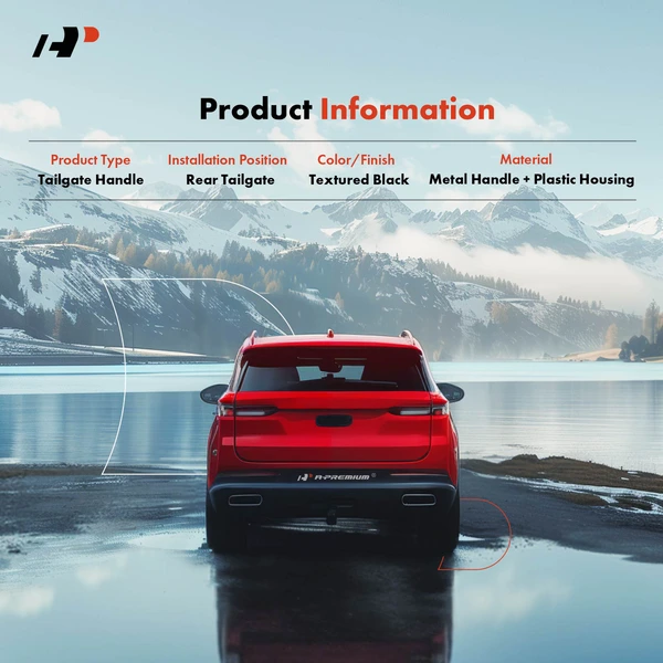 Upgraded Metal Tailgate Handle with Camera Hole Black for Dodge Ram 1500 2500 3500