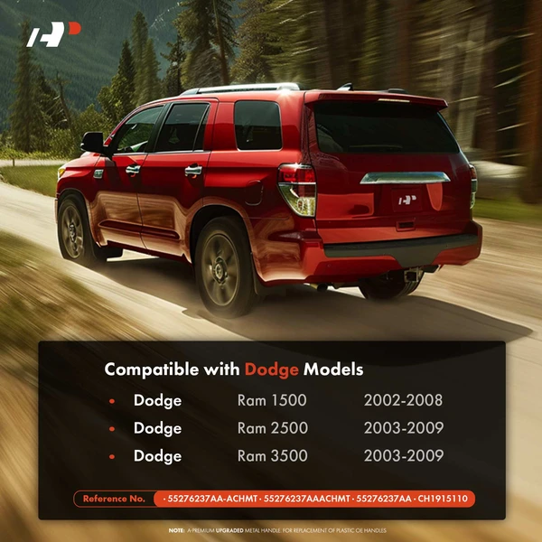 Upgraded Metal Chrome Tailgate Handle for Dodge Ram 1500 2002-2008 Ram 2500 2003-2009